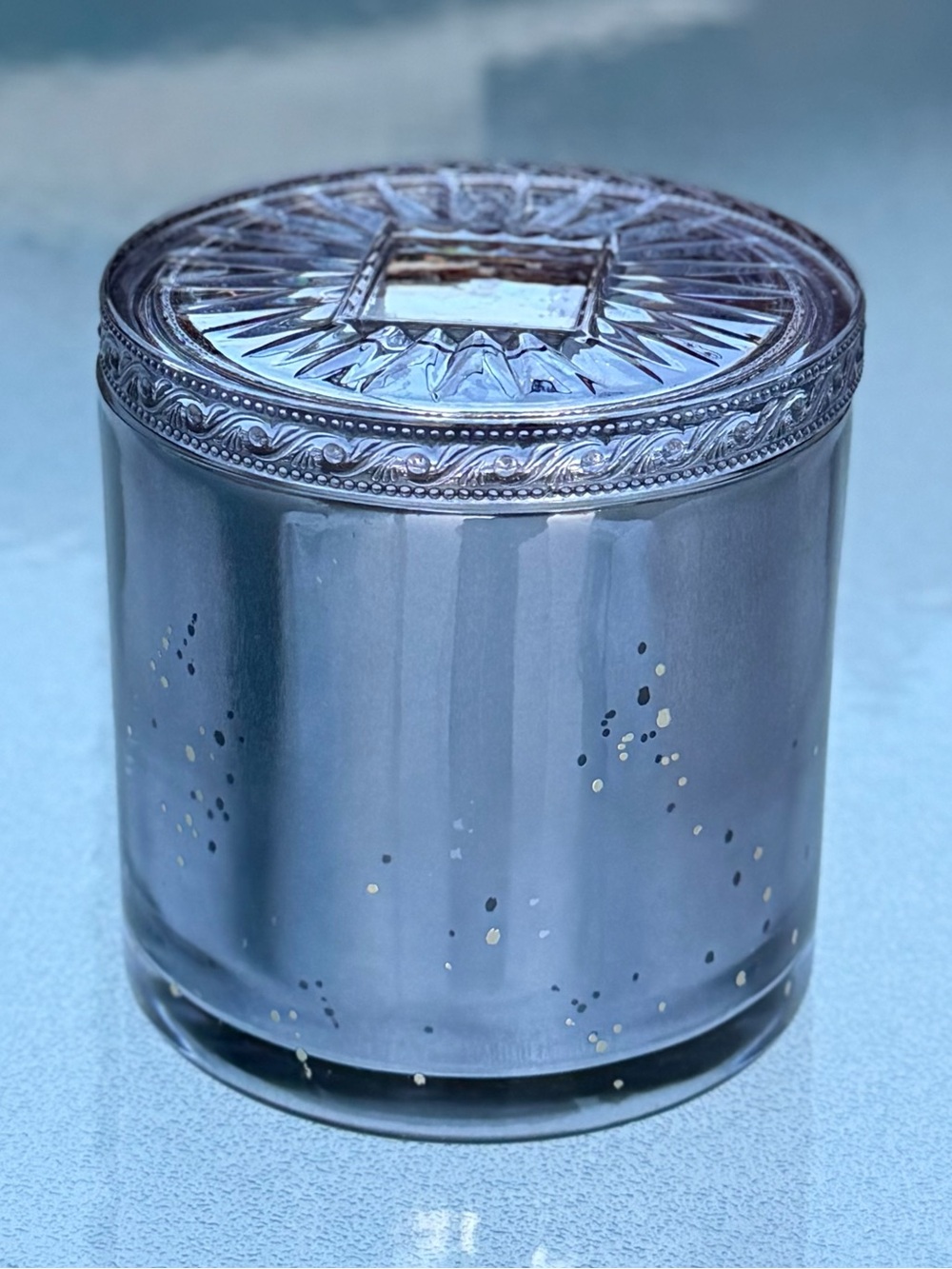 Voluspa Decorative Gray Speckled Maison Grande Empty 3-Wick Candle Jar No Candle - Picture 2 of 7